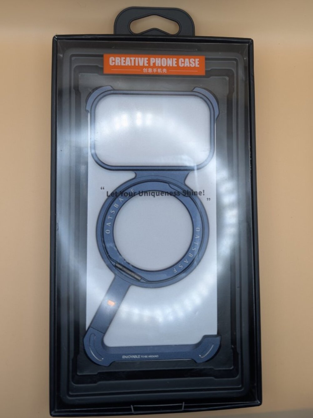 iPhone 17 Pro Minimalist Aluminum Metal Frame Case 360° Rotation Kickstand-Blue